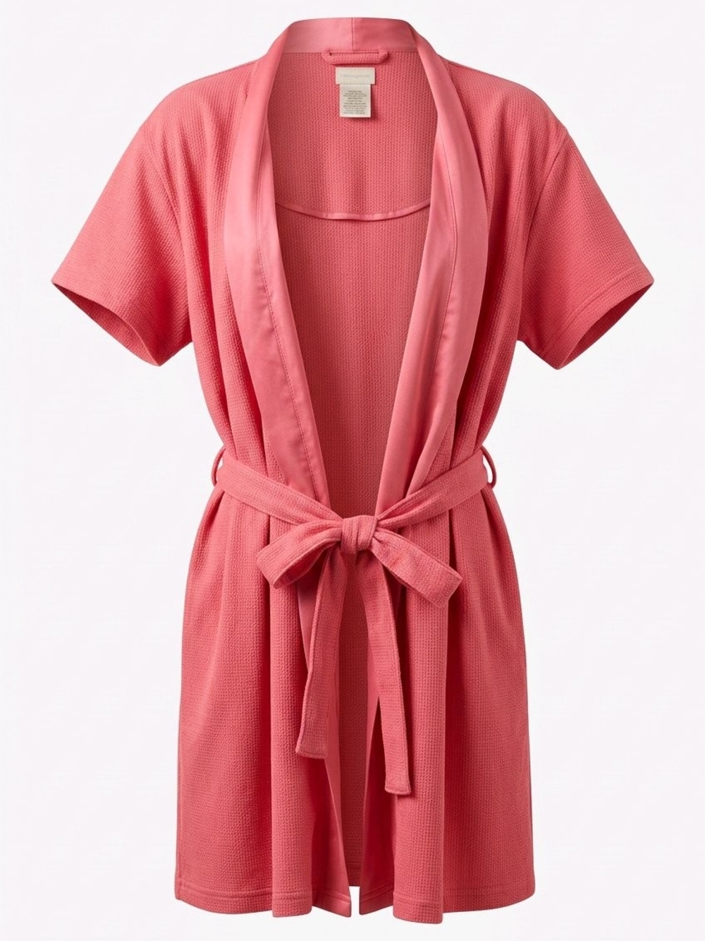 Women’s Short Sleeve Robe or Cover-up - Coral Palm Tree Embossed Pattern #856
